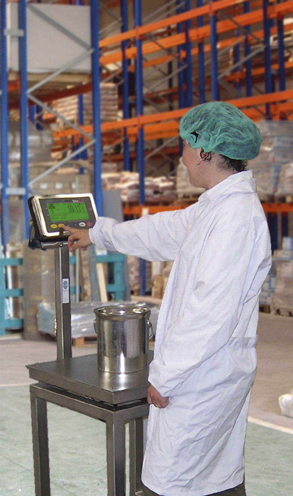 <p>Usando una plataforma de pesaje</p>
