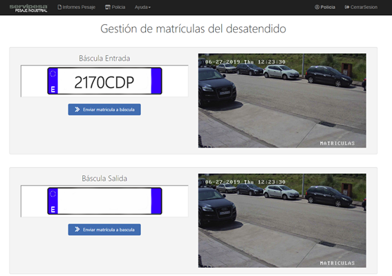 <p>Aplicación web envío de matrículas al desatendido</p>
